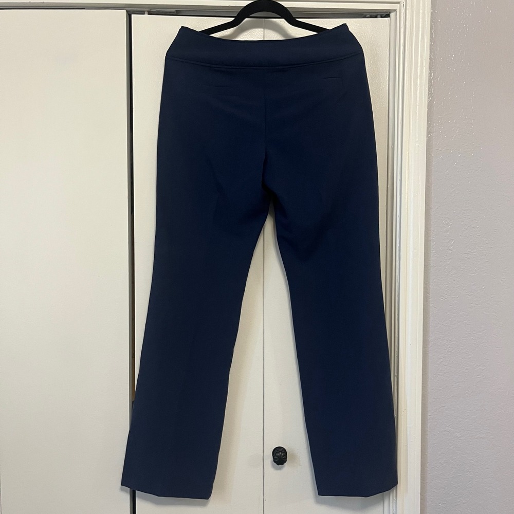 ELLE Women Navy Blue Trousers Pants Straight Leg Size 4 - Picture 2 of 4